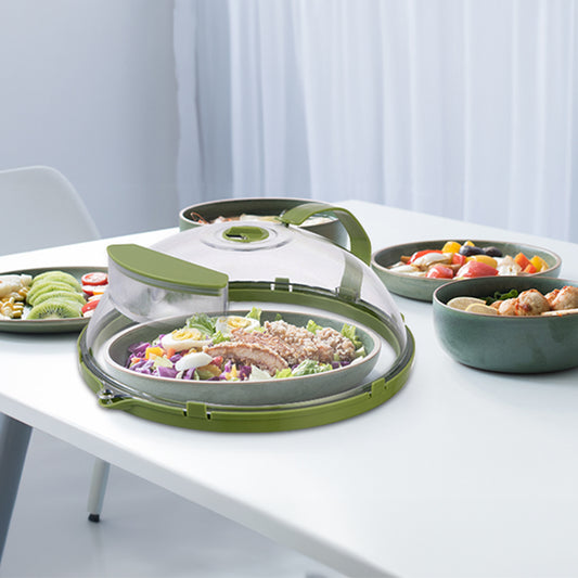 Food Microwave Cover with Water Steamer & Handle