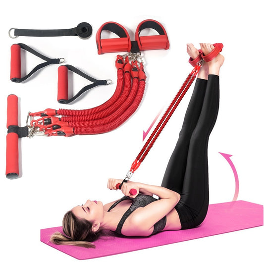 Sit-up Resistance Band 4-Tube Latex Elastic Yoga Pull Rope