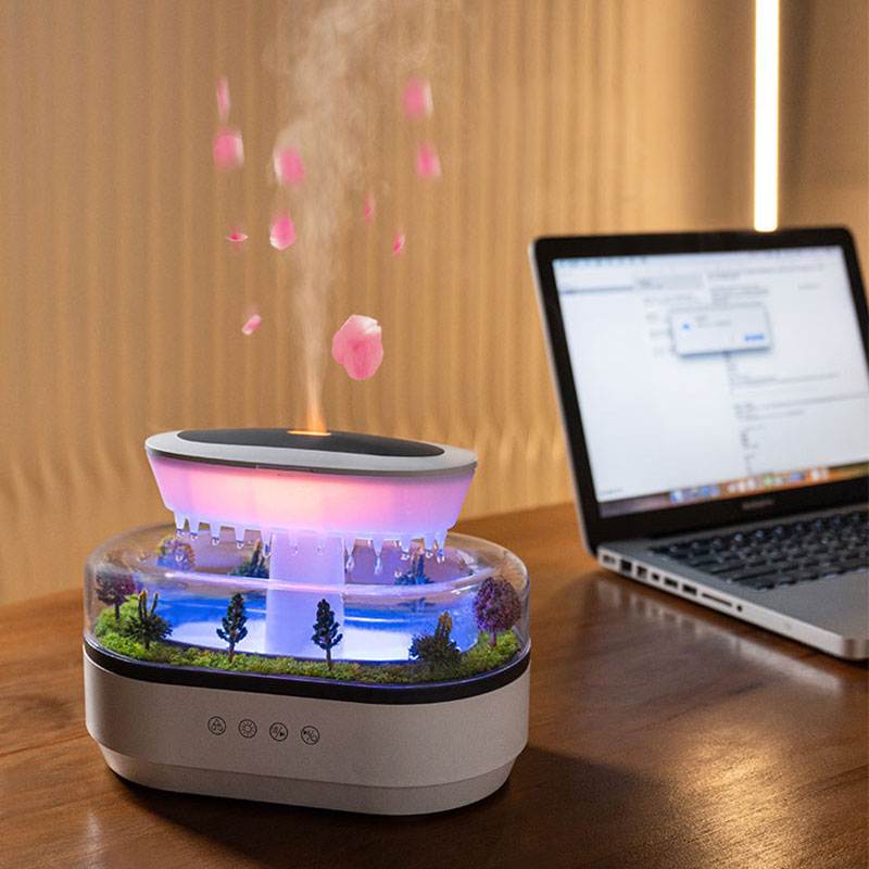 Raindrop - style aroma humidifier with lights,