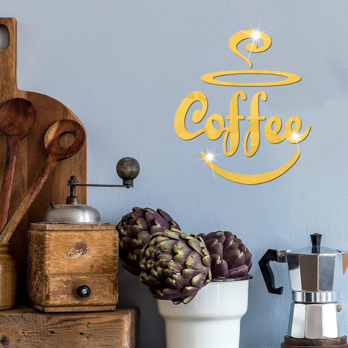 Coffee Themed Acrylic Wall For Kitchen